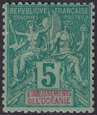 French Polynesia 1892 Sc 4 MH* hinge thin