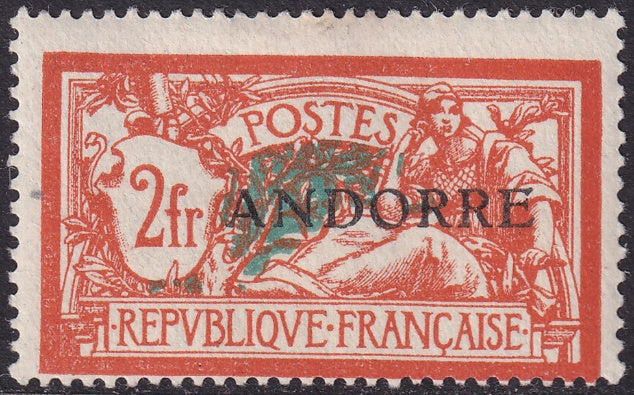 Andorra French 1931 Sc 18 MH* small top edge thin