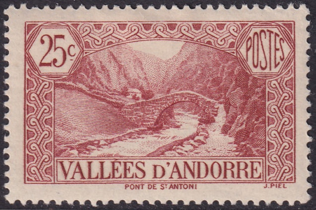 Andorra French 1937 Sc 31 MH*