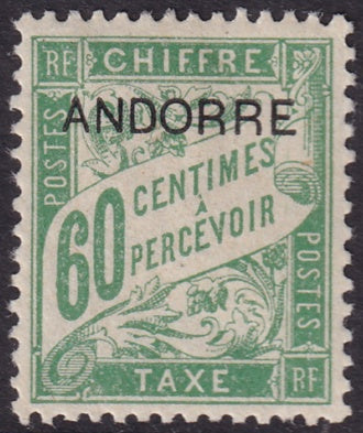 Andorra French 1931 Sc J5 postage due MH*