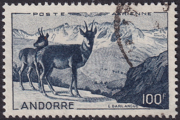 Andorra French 1950 Sc C1 air post used
