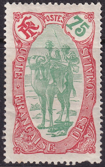 Somali Coast 1909 Sc 76 MH* paper adhesion