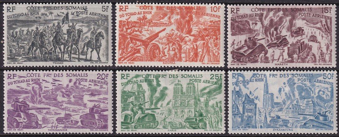 Somali Coast 1946 Sc C9-14 air post set MH*