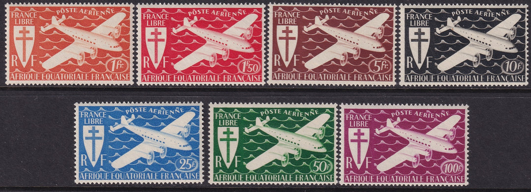 French Equatorial Africa 1941 Sc C17-23 air post set MLH*