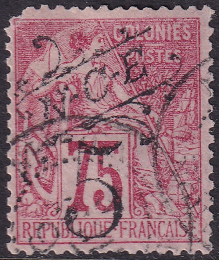 New Caledonia 1892 Sc 36 used damaged upper left corner