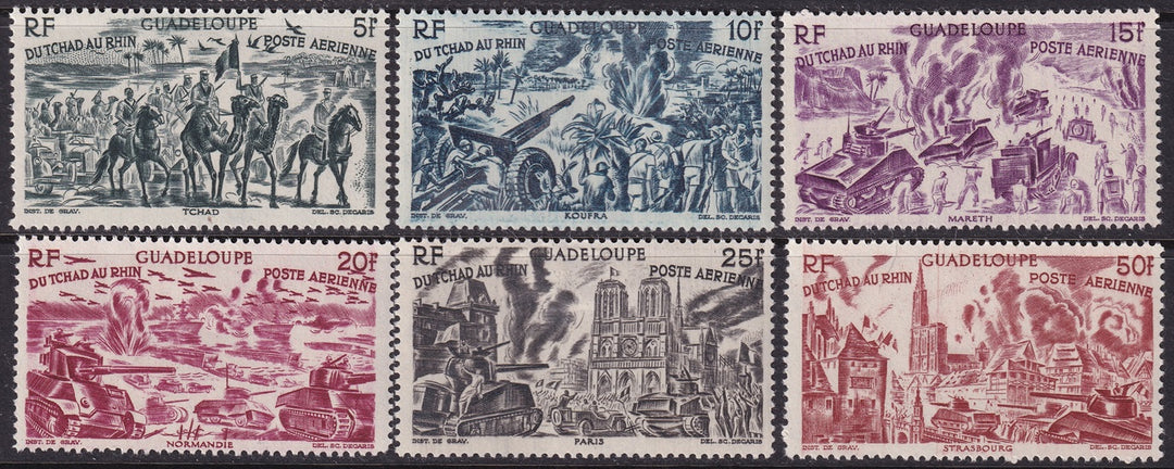 Guadeloupe 1946 Sc C4-9 air post set MH*