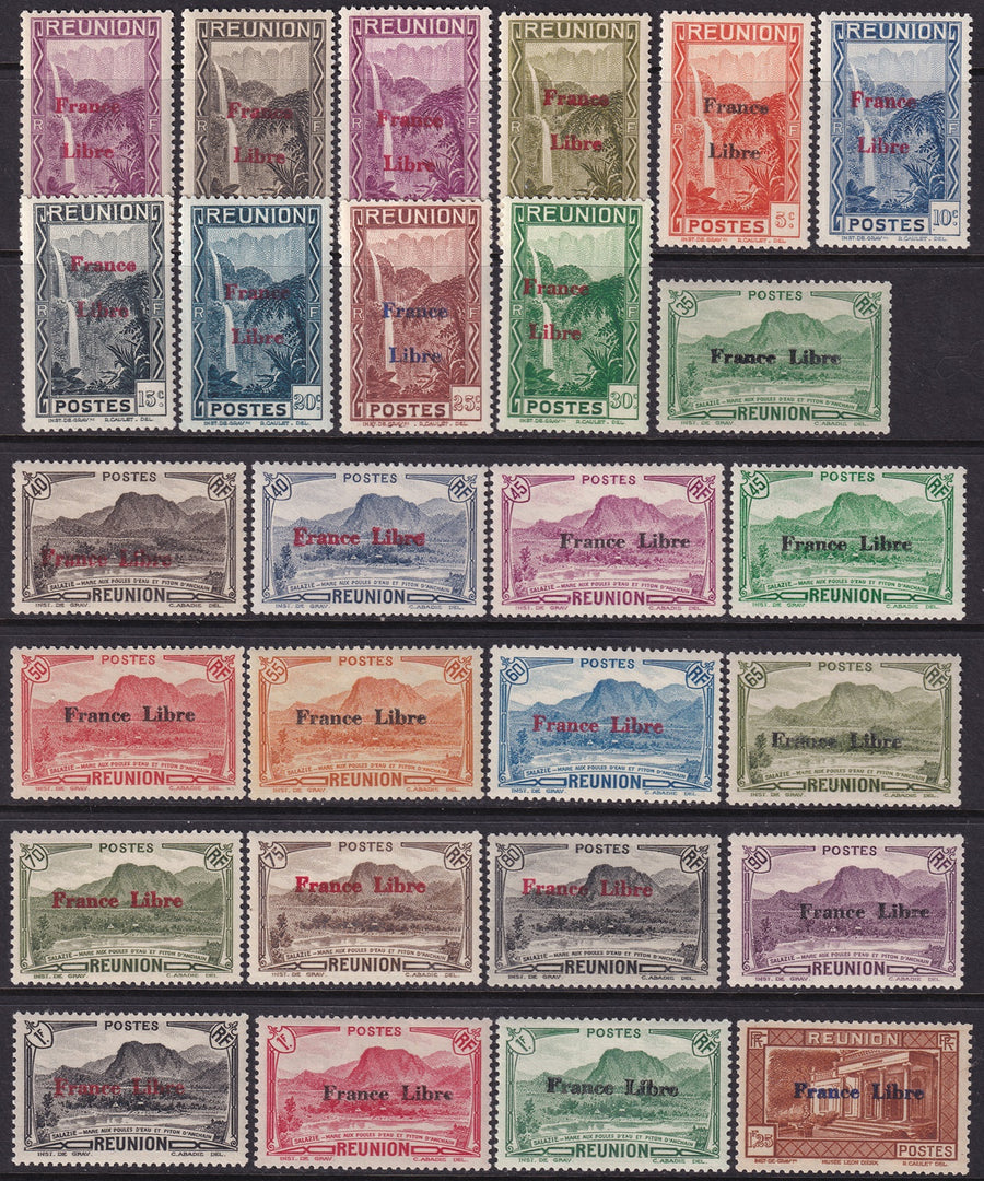 Reunion 1941 Sc 181-220 complete set MH* 41 values