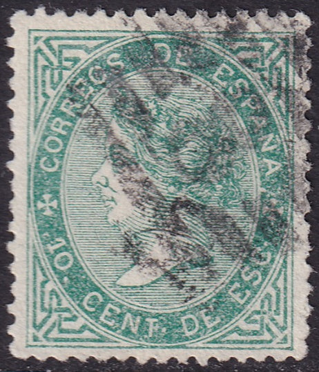 Spain 1867 Sc 92 used "8" parrilla con numero cancel