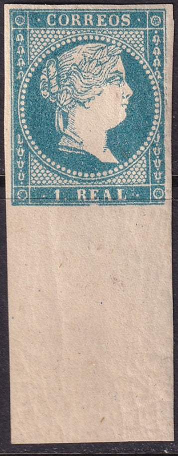 Spain 1856 Sc 46 MNH** margin single some cracked gum