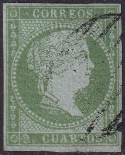 Spain 1855 Sc 36 used grill (parrilla) cancel