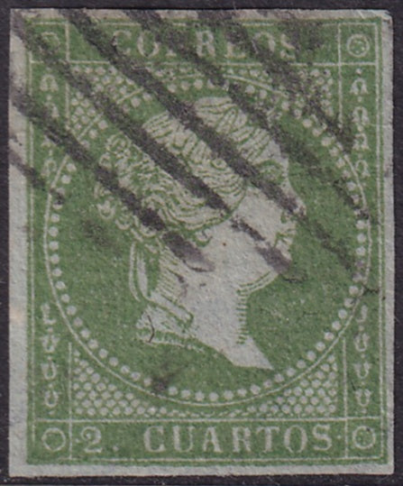 Spain 1855 Sc 36 used open grill (rejilla) cancel