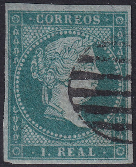 Spain 1855 Sc 38 used grill (parrilla) cancel