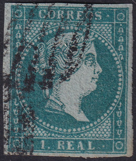 Spain 1855 Sc 38 used grill (parrilla) cancel