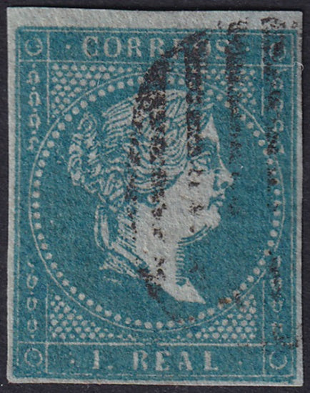 Spain 1855 Sc 38a used grill (parrilla) cancel