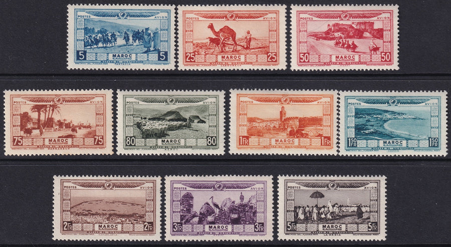 French Morocco 1928 Sc CB1-10 air post set MH*