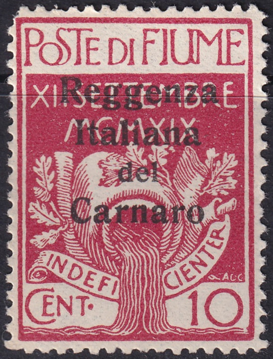 Fiume 1920 Sc 107 MH* rounded corner