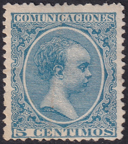 Spain 1889 Sc 257 MLH* partial gum