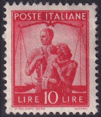 Italy 1947 Sc 487 MLH* crease