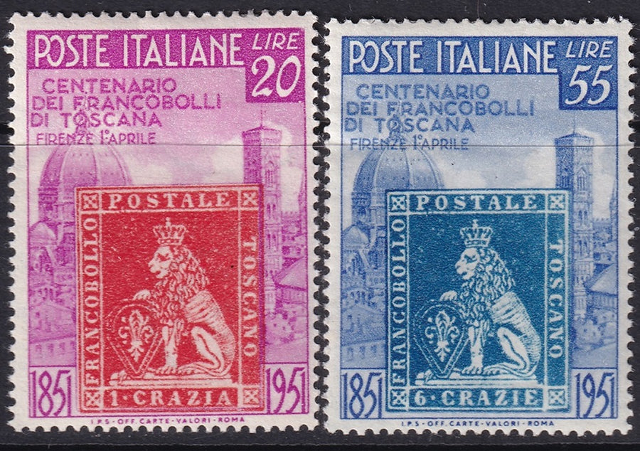 Italy 1951 Sc 568-9 set MH* heavy hinging