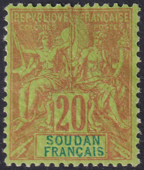 French Sudan 1894 Sc 11 MH* cracked gum