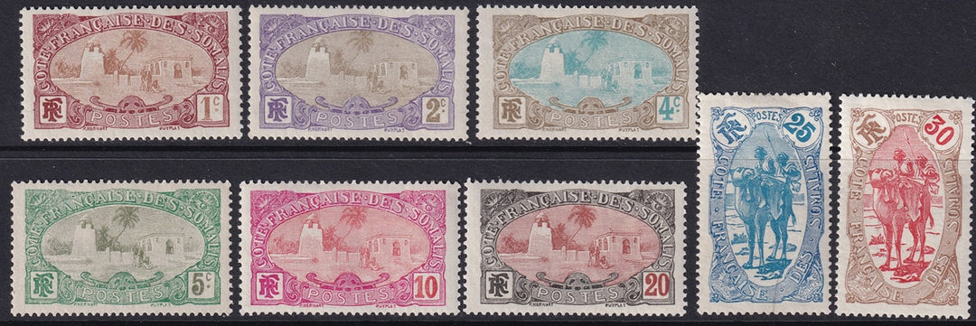 Somali Coast 1909 Sc 64-71 partial set MH*