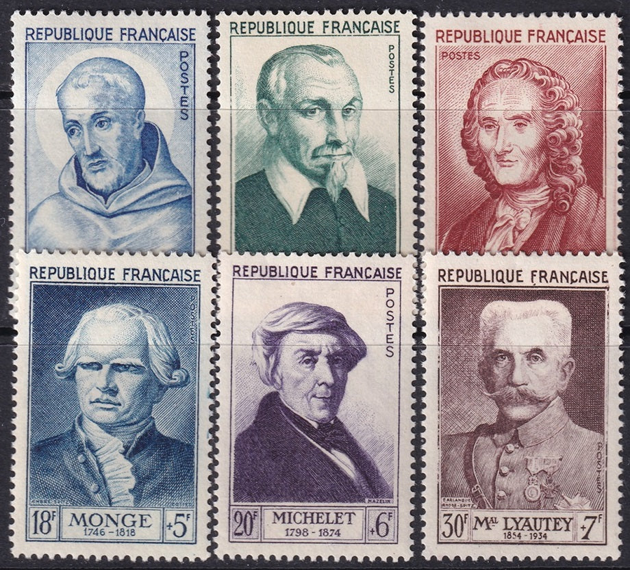 France 1953 Sc B276-81 set MH*