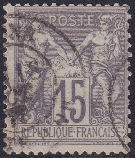 France 1876 Sc 69 used date cancel perf damage on right side