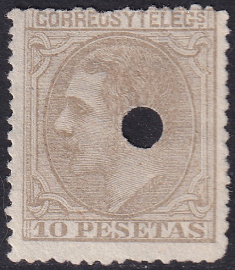 Spain 1879 Sc 251 telegraph punch (taladrado) cancel