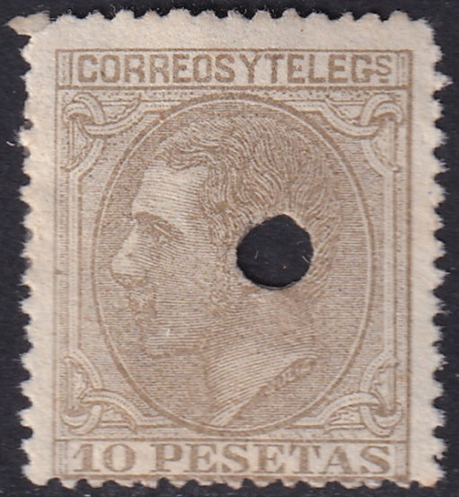 Spain 1879 Sc 251 telegraph punch (taladrado) cancel