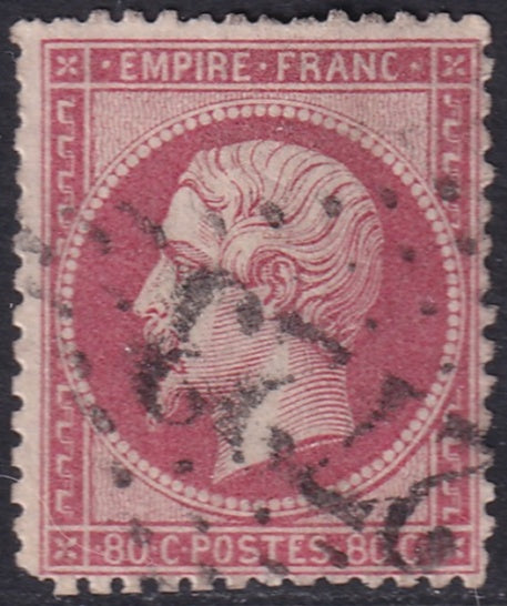 France 1862 Sc 28 used "2723" (Oloron-Ste-Marie) GC cancel