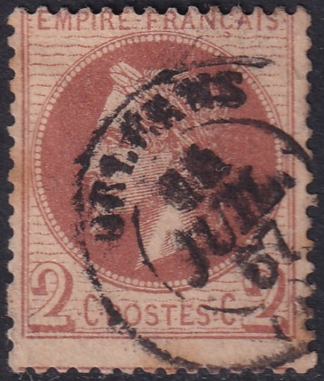 France 1863 Sc 30 used date cancel