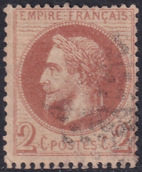 France 1863 Sc 30 used date cancel small thin