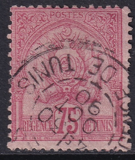 Tunisia 1888 Sc 22 used some short perfs