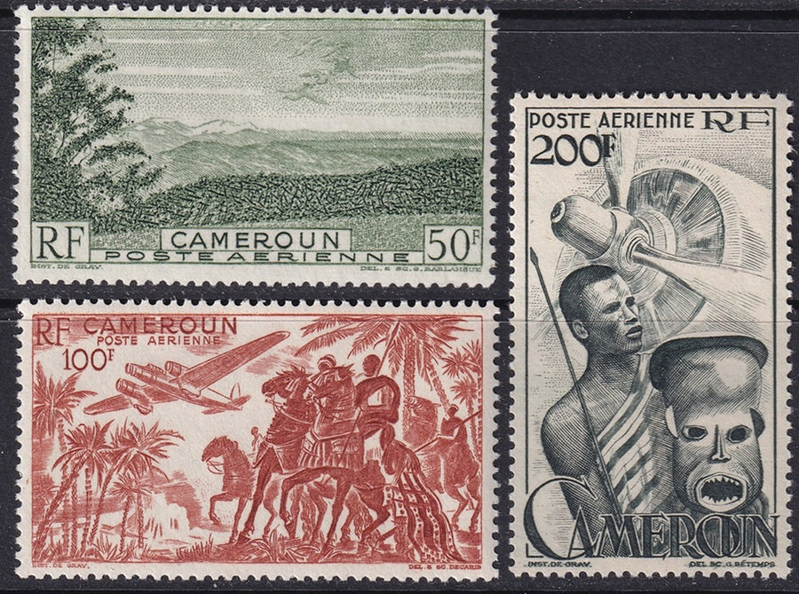 Cameroun 1947 Sc C26-8 air post set MNH**