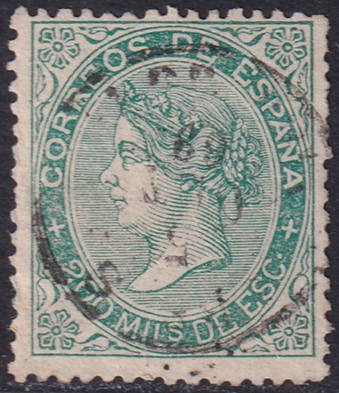 Spain 1868 Sc 101 used date (fechador) cancel