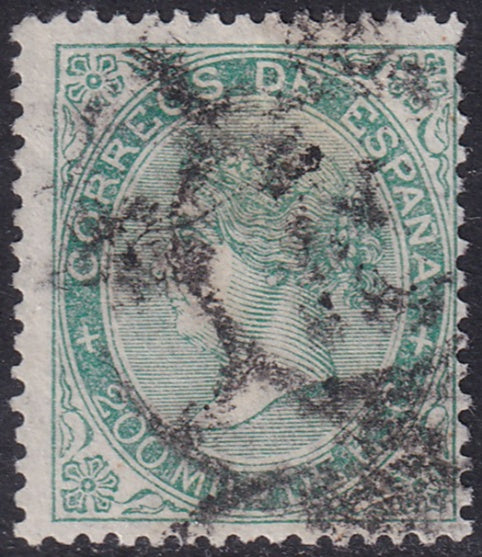 Spain 1868 Sc 101 used cartwheel (rueda) cancel