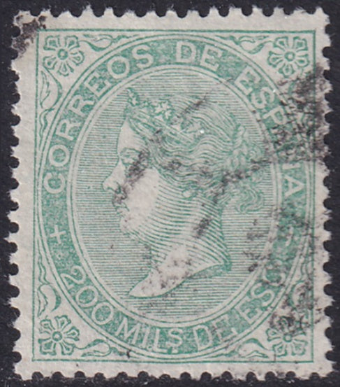 Spain 1868 Sc 101 used cartwheel (rueda) cancel