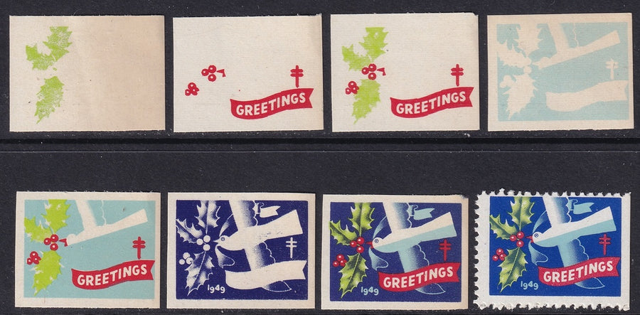 Canada 1949 Christmas seal progressive colour proof set MNH**