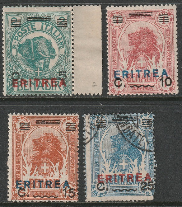 Eritrea 1924 Sc 82-85 partial set MH/used