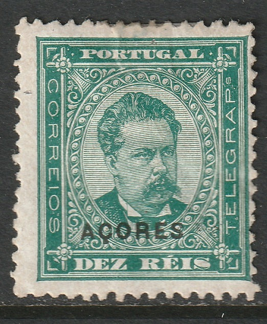 Azores 1884 Sc 46 MH DG perf 12.5 enamel paper