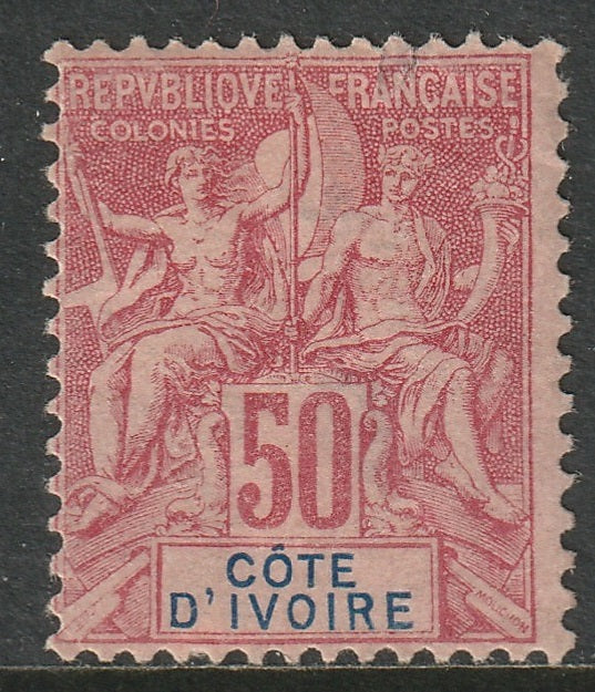 Ivory Coast 1892 Sc 14 MH DG/small thins