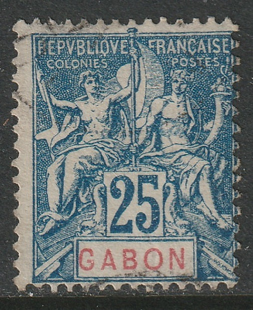 Gabon 1904 Sc 23 used light cancel