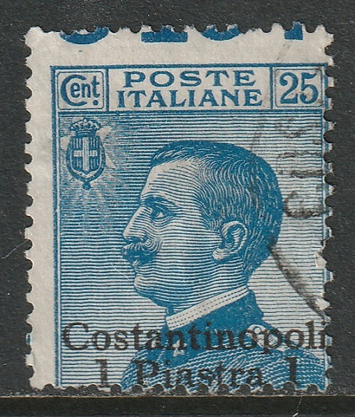 Italian Offices Constantinople 1909 Sc 4 used perf shift showing upper sheet margin