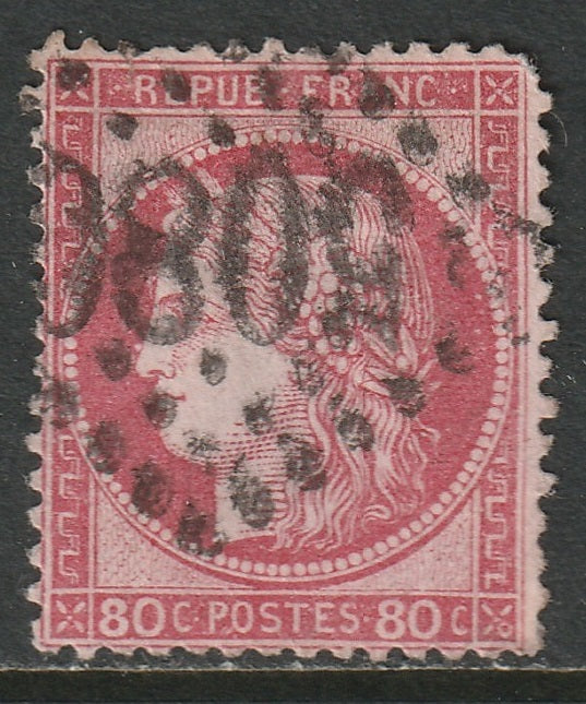 France 1872 Sc 63 used 5080 (Alexandrie) cancel