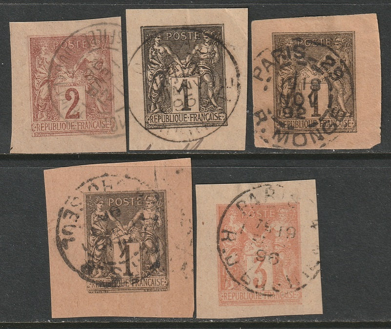 France 1892 used newspaper wrapper cutouts CDS