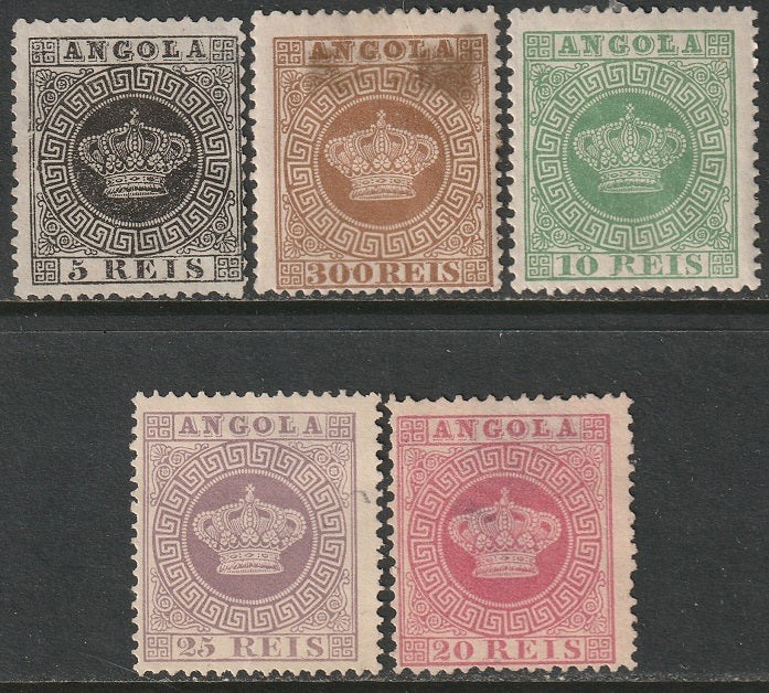 Angola 1870-85 Sc 1,9-12 MH/MNG some faults