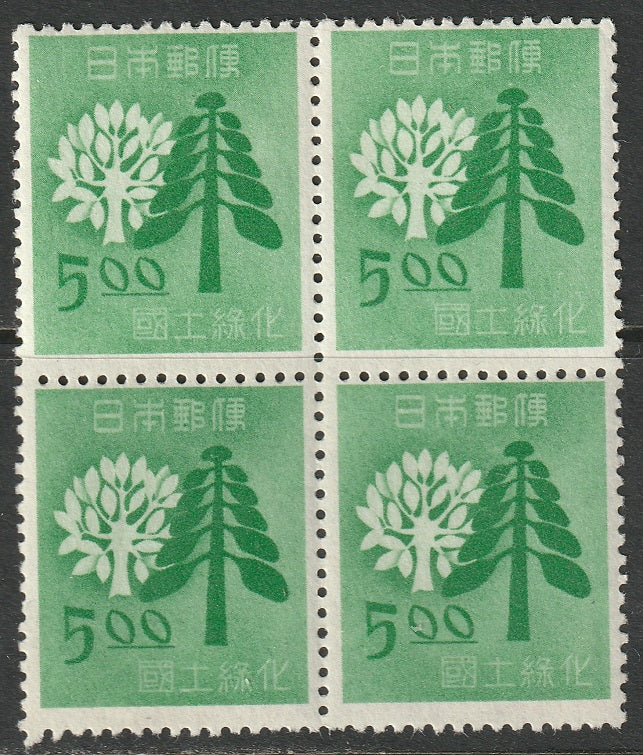 Japan 1949 Sc 449 block of 4 MH minor disturbed gum