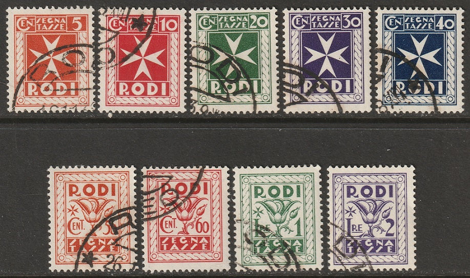 Italy Aegean Rhodes 1934 Sc J1-9 postage due complete set CTO used
