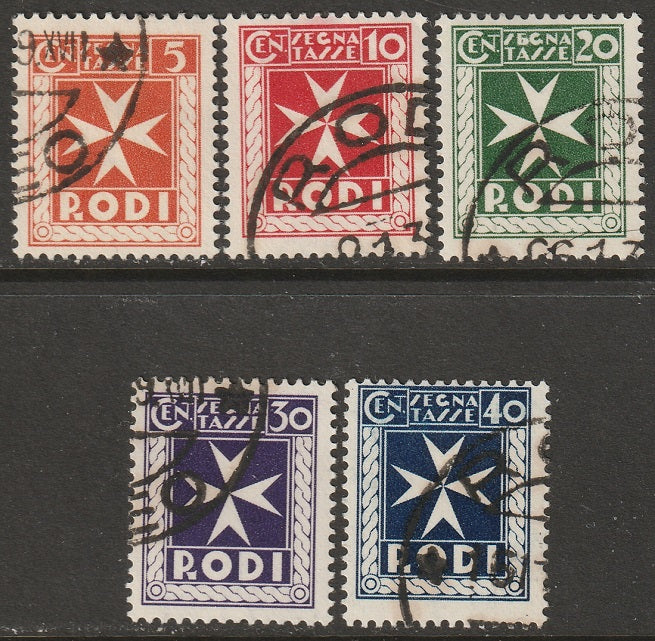 Italy Aegean Rhodes 1934 Sc J1-5 postage due partial set CTO used