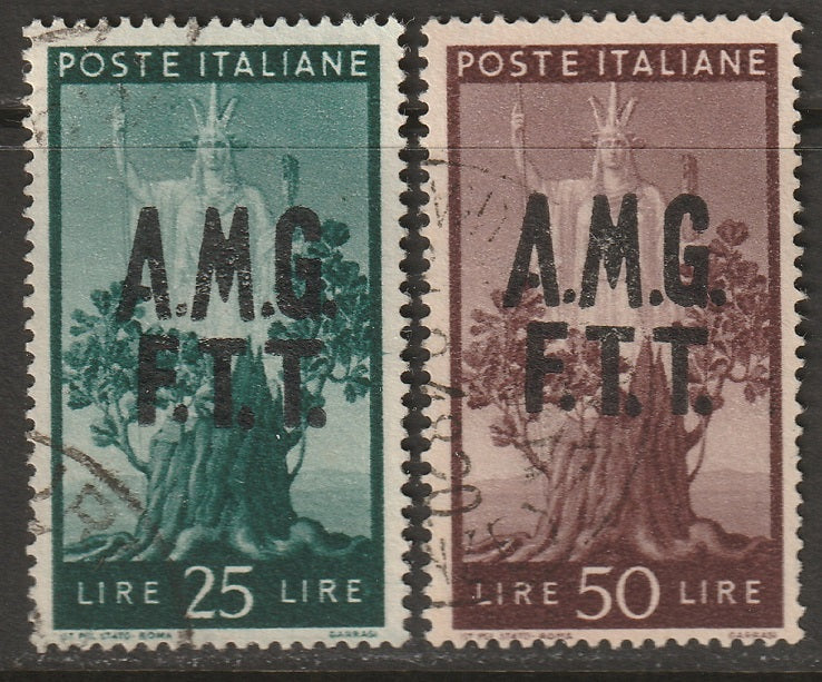 Trieste Zone A 1947 Sc 12-13 used